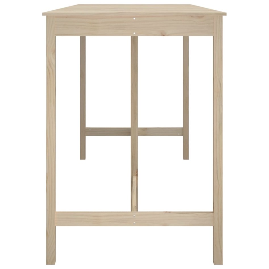 Mesa alta de bar de madera maciza de pino 180x80x110