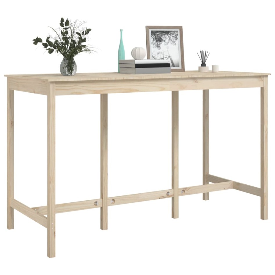 Mesa alta de bar de madera maciza de pino 180x80x110