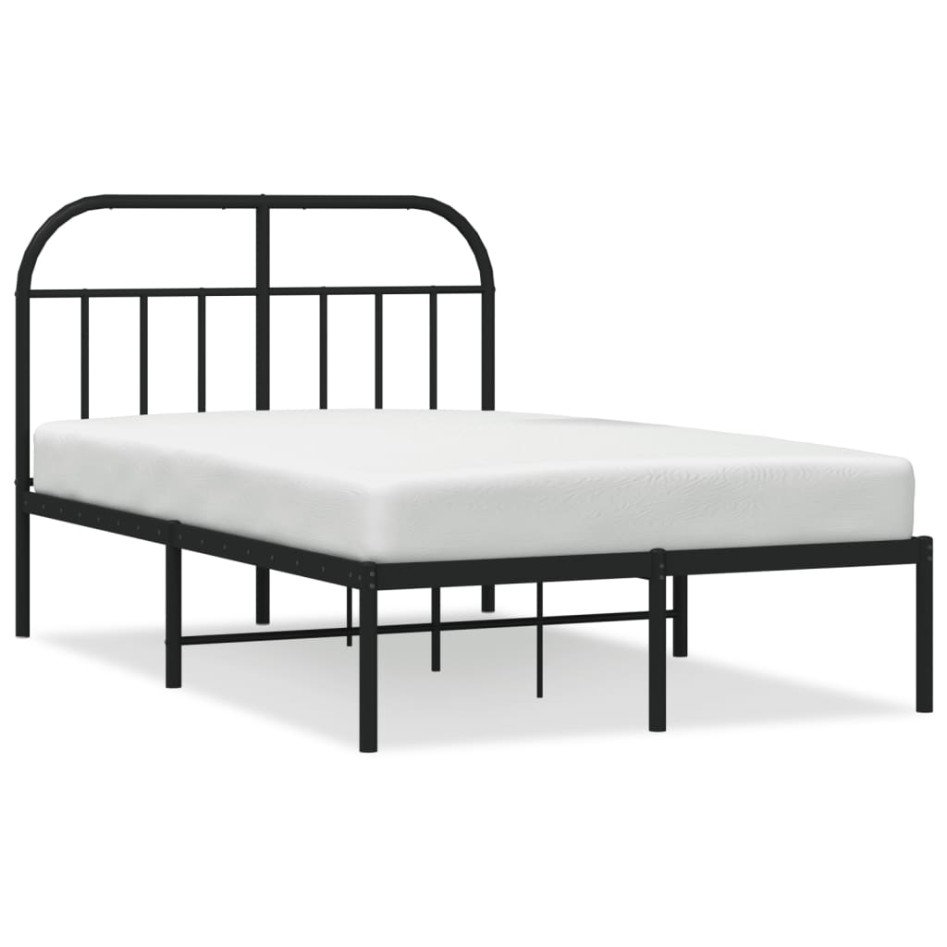 Estructura de cama con cabecero metal negro 120x200