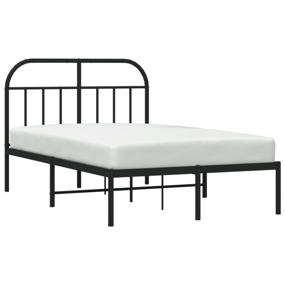 Estructura de cama con cabecero metal negro 120x200