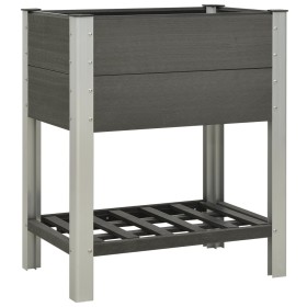 Mesa de cultivo para jardín con estante WPC gris 75x50x90