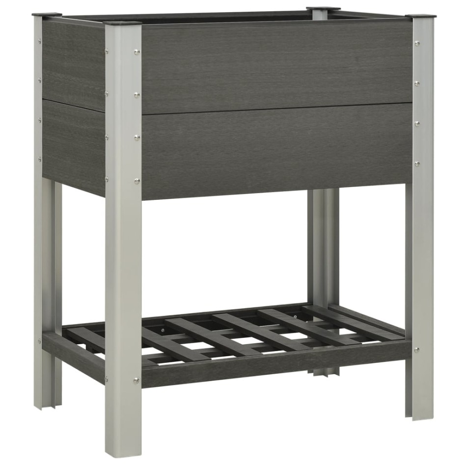 Mesa de cultivo para jardín con estante WPC gris 75x50x90