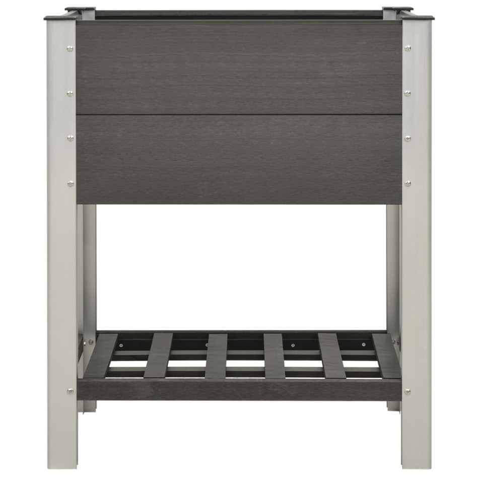 Mesa de cultivo para jardín con estante WPC gris 75x50x90