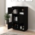 Aparador alto de madera maciza de pino negro 74x35x117