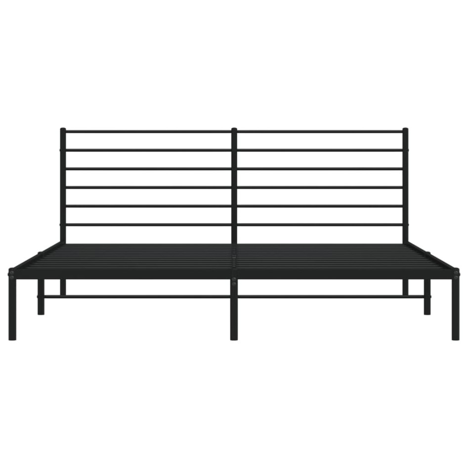 Estructura de cama con cabecero metal negro 200x200