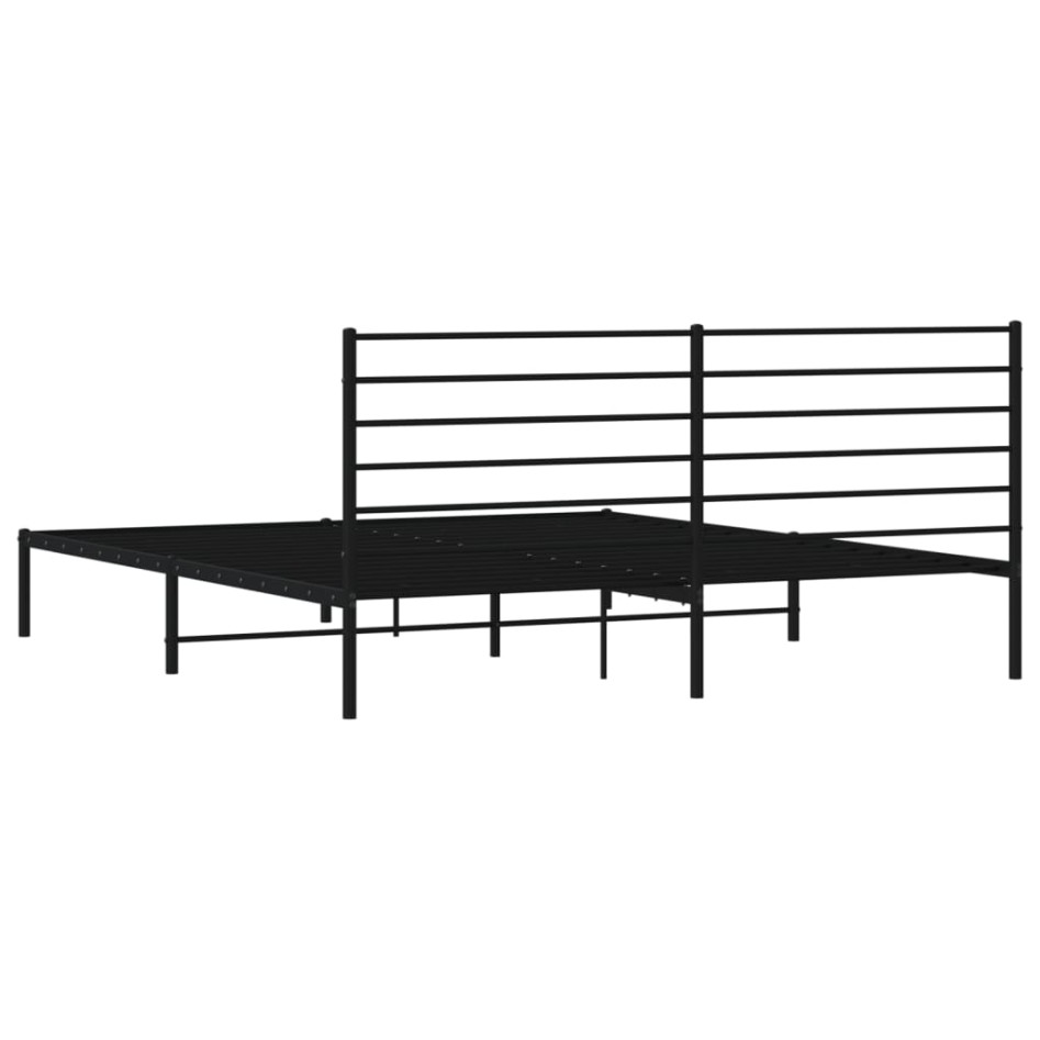 Estructura de cama con cabecero metal negro 200x200