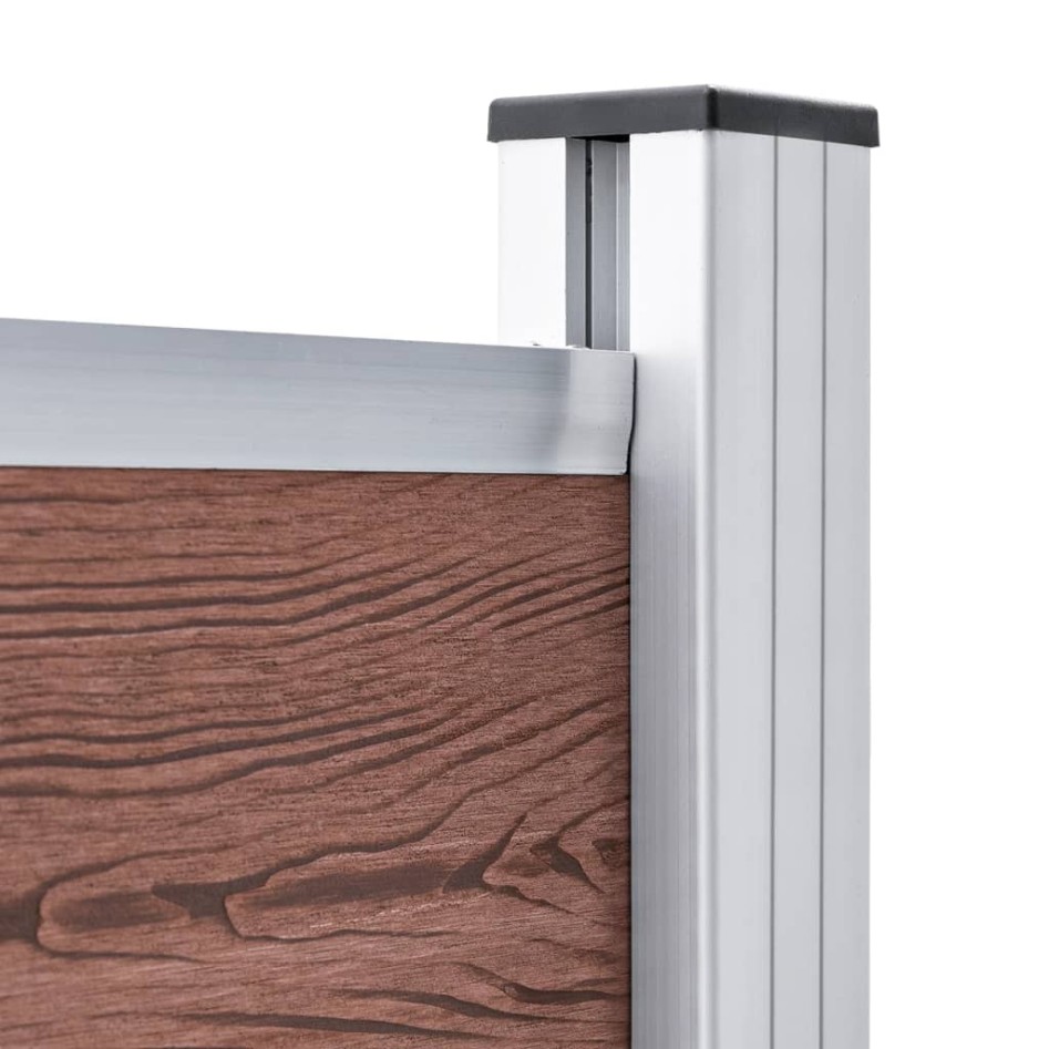 Panel de valla WPC marrón 175x146