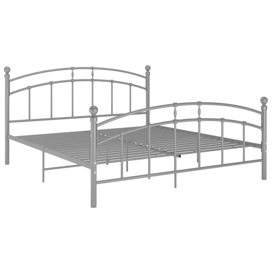 Estructura de cama de metal gris 140x200