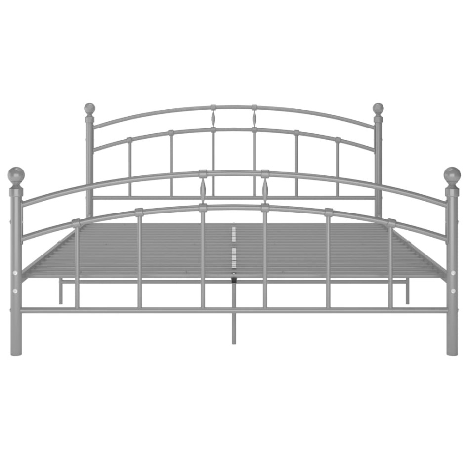Estructura de cama de metal gris 140x200