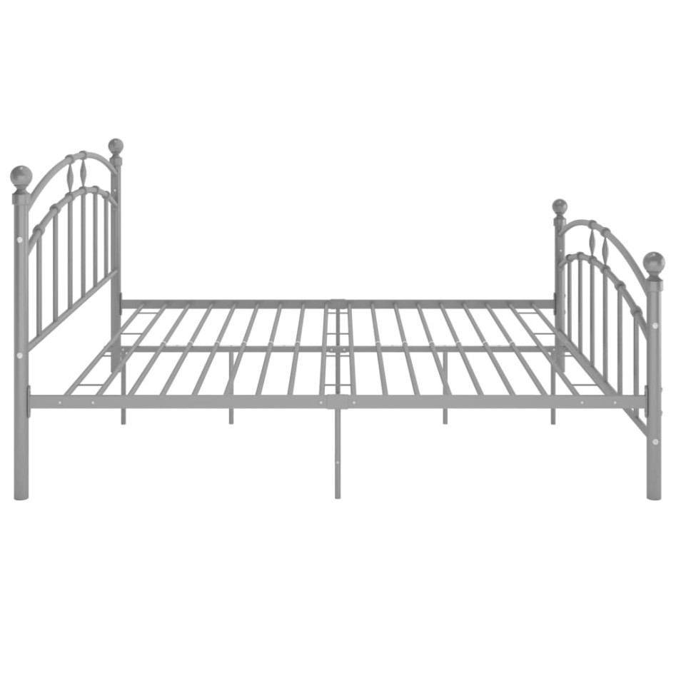 Estructura de cama de metal gris 140x200