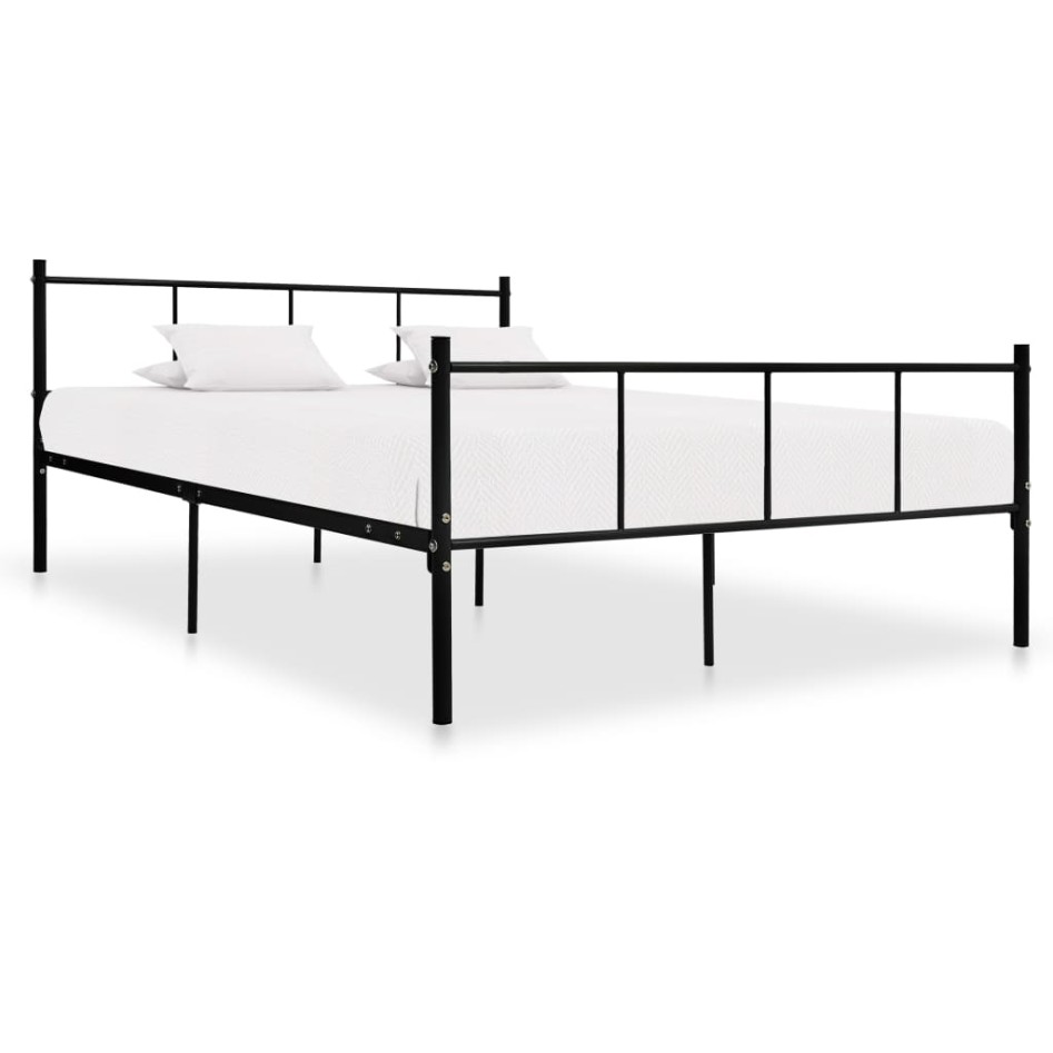 Estructura de cama de metal negro 160x200
