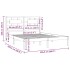 Estructura de cama de madera maciza de pino gris 200x200