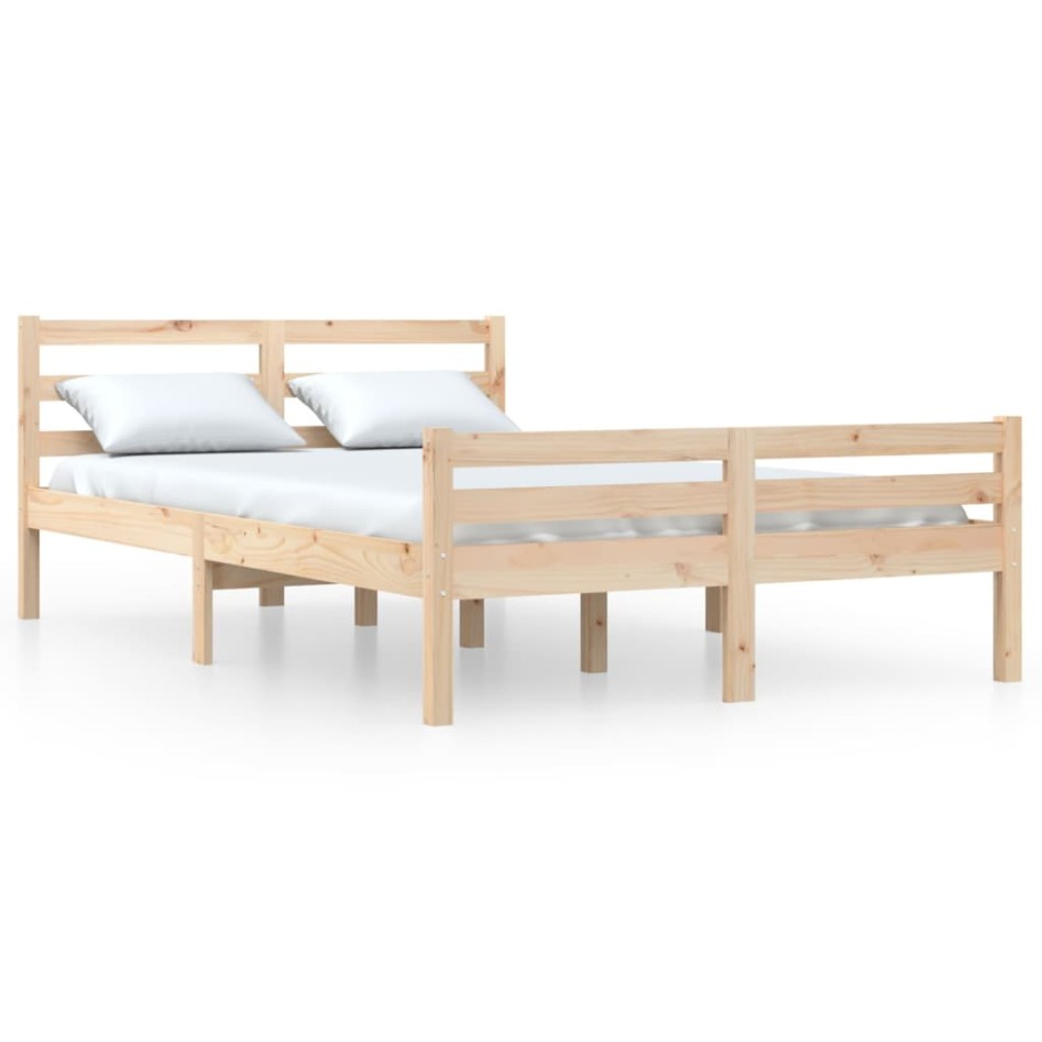Estructura de cama madera maciza 120x190