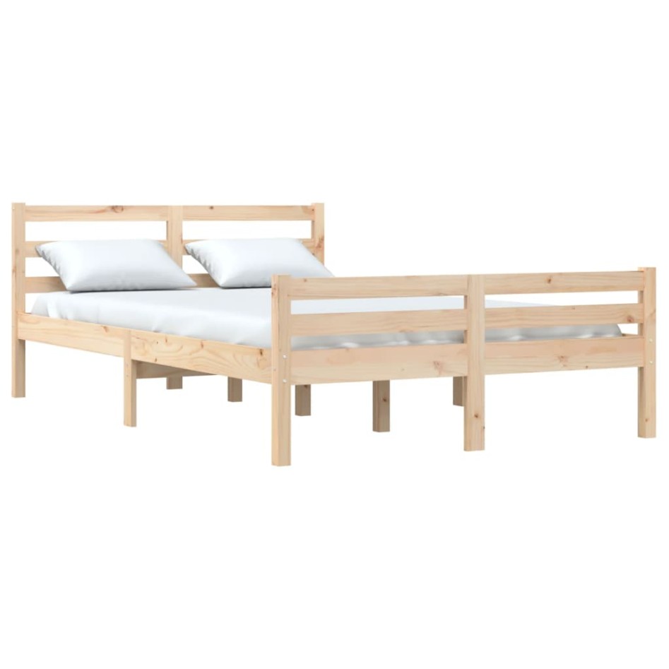Estructura de cama madera maciza 120x190