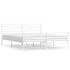 Estructura cama metal con cabecero y estribo blanco 200x200