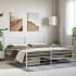 Estructura cama metal con cabecero y estribo blanco 200x200
