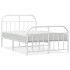 Estructura cama metal con cabecero y estribo blanco 120x190