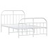 Estructura cama metal con cabecero y estribo blanco 120x190