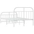Estructura cama metal con cabecero y estribo blanco 120x190