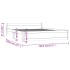 Estructura de cama de madera maciza negro 140x190