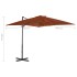 Sombrilla voladiza con palo de aluminio terracota 250x250