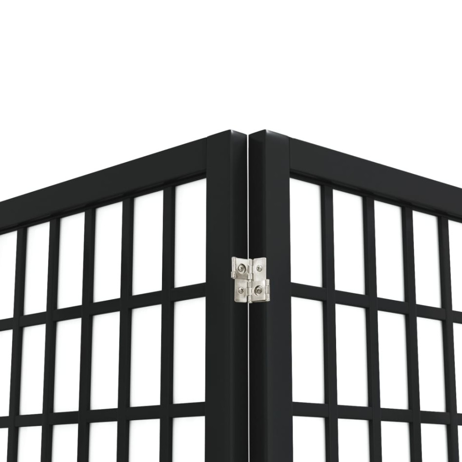 Biombo plegable con 5 paneles estilo japonés negro 200x170