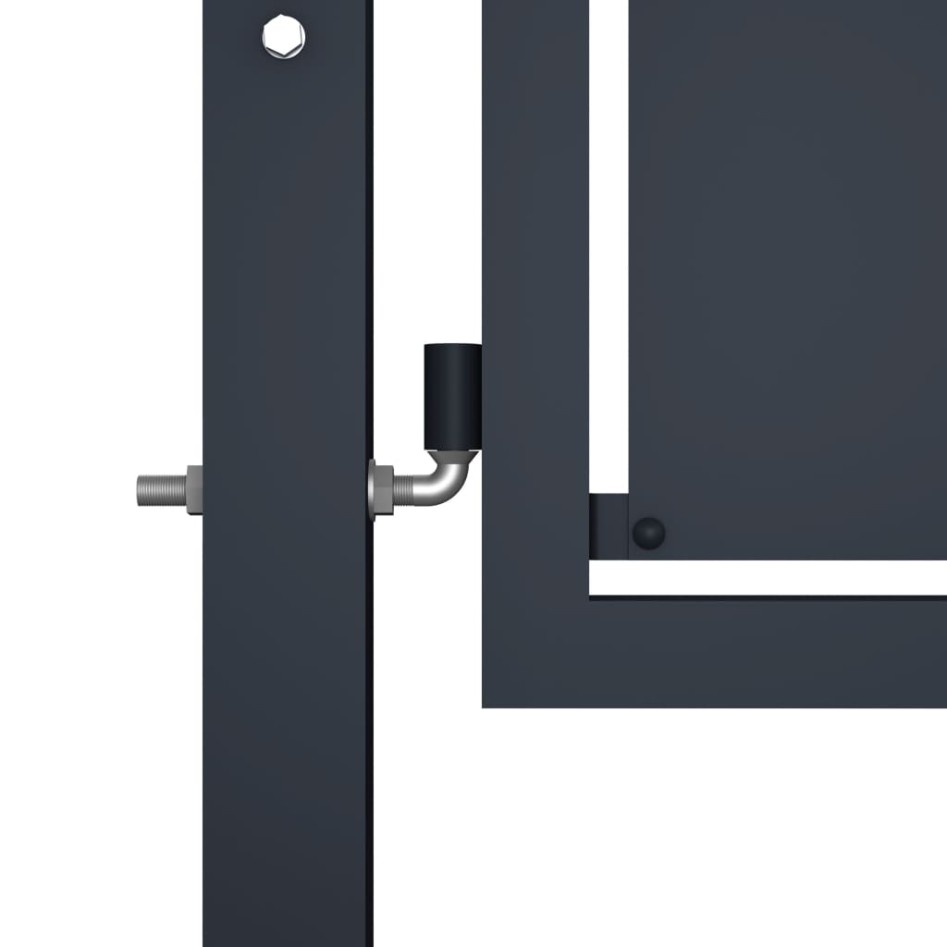 Puerta de valla para jardín acero gris antracita 100x75