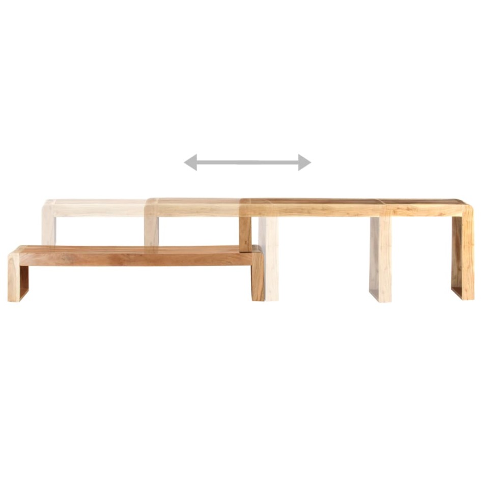 Mueble de TV de 2 piezas de madera maciza de