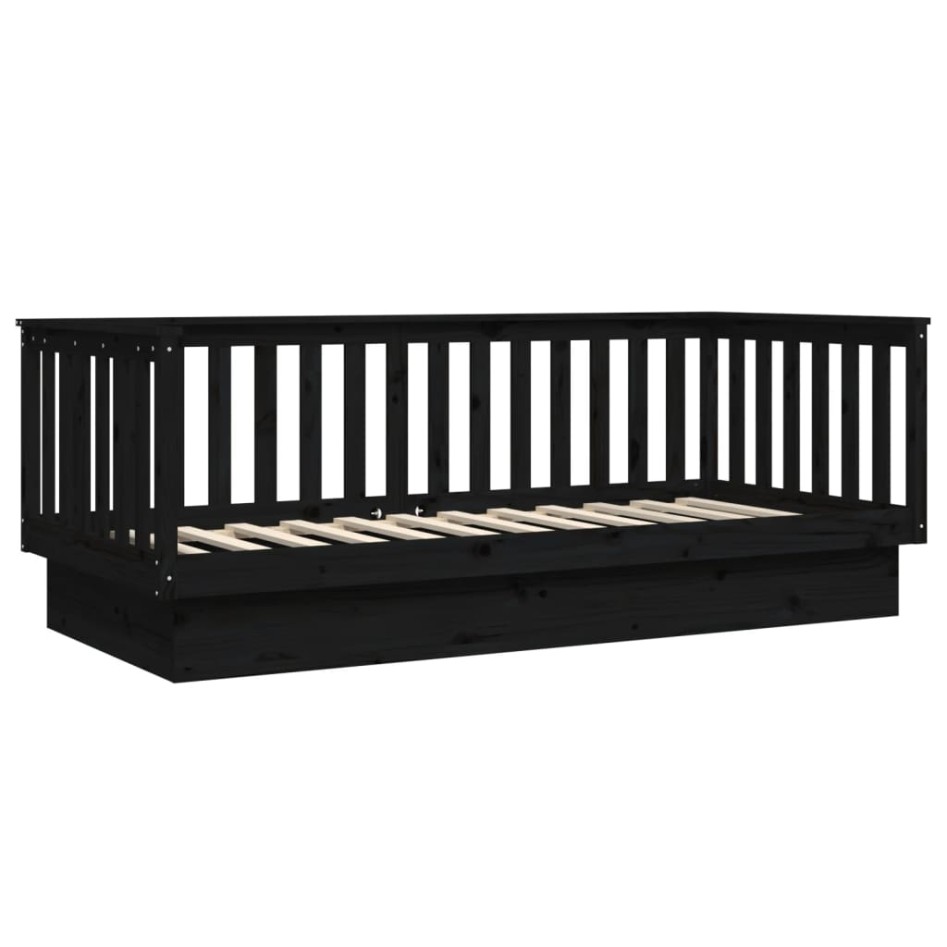 Sofá cama de madera maciza de pino negro 80x200