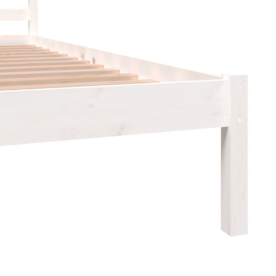 Estructura de cama madera maciza de pino blanco 150x200