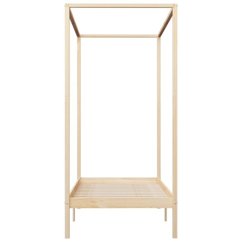 Estructura de cama con dosel madera maciza pino 90x200