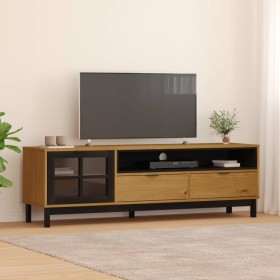Mueble de TV con puerta de vidrio FLAM madera pino 158x40x50
