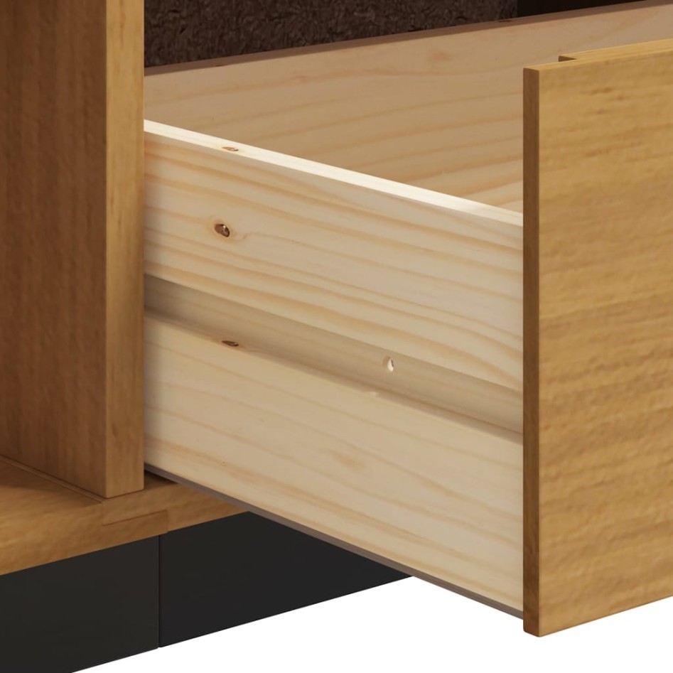 Mueble de TV con puerta de vidrio FLAM madera pino 158x40x50