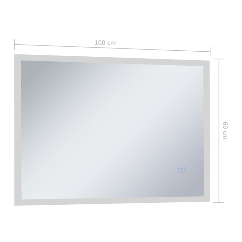 Espejo de pared de baño con LED y sensor táctil 100x60