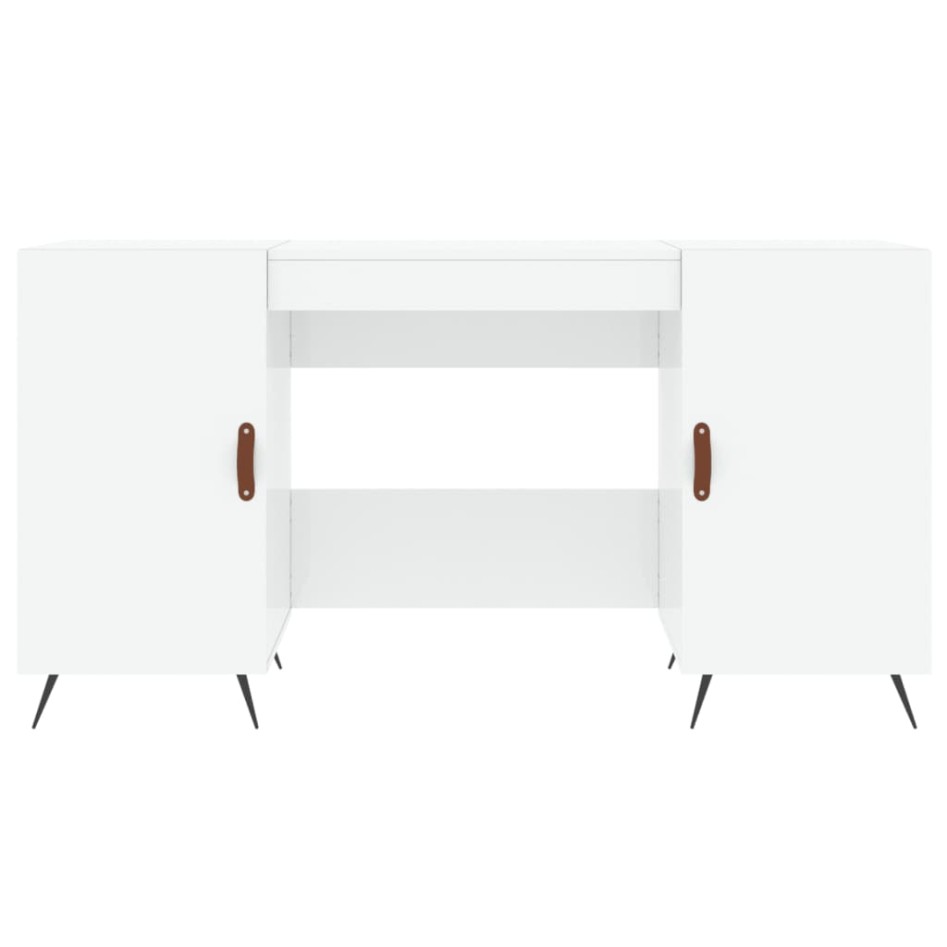 Escritorio madera contrachapada blanco brillante 140x50x75