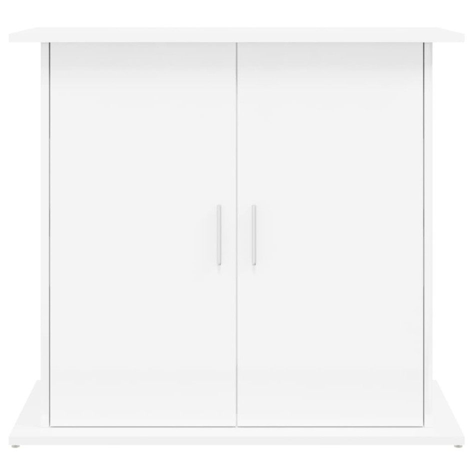 Soporte de acuario madera ingeniería blanco brillo 81x36x73