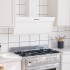 Campana extractora pared acero y vidrio templado blanco 90