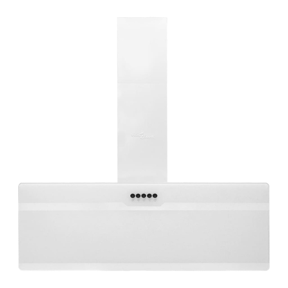 Campana extractora pared acero y vidrio templado blanco 90