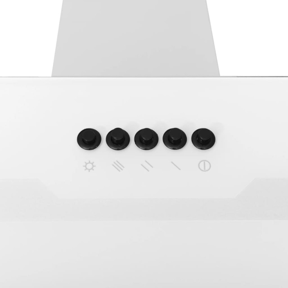 Campana extractora pared acero y vidrio templado blanco 90