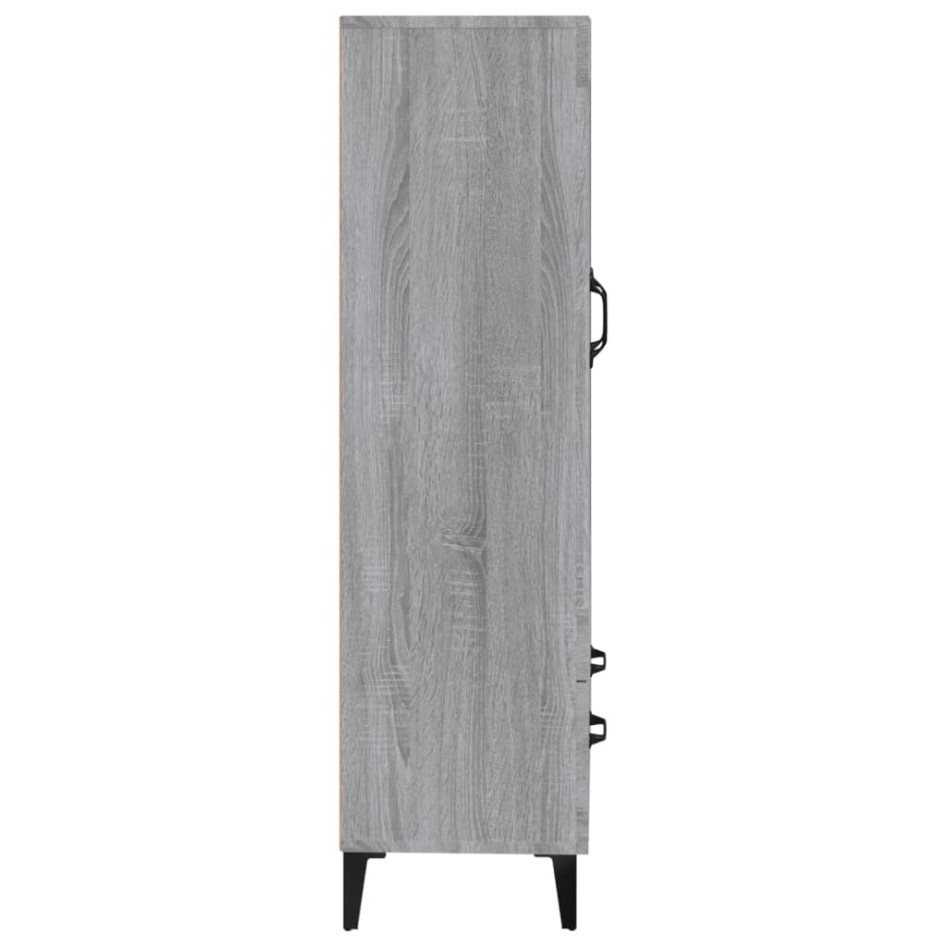 Aparador alto de madera contrachapada gris Sonoma 70x31x115