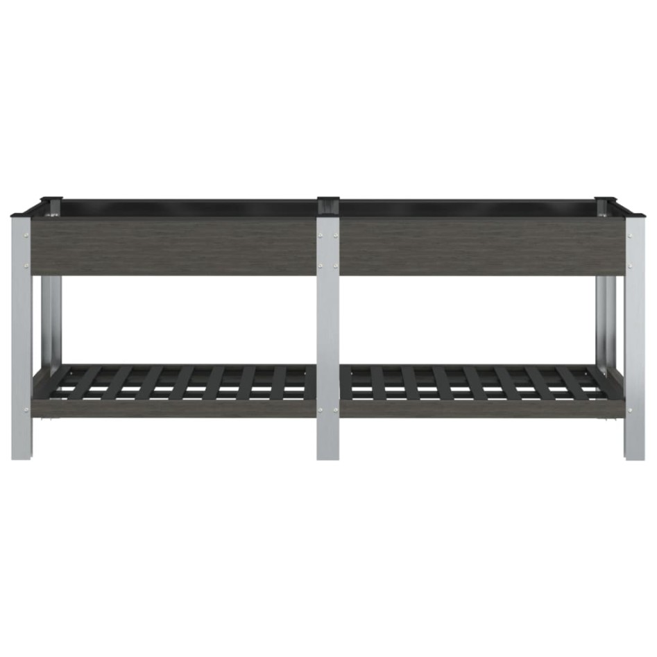 Arriate de jardín con estante WPC gris 200x50x75