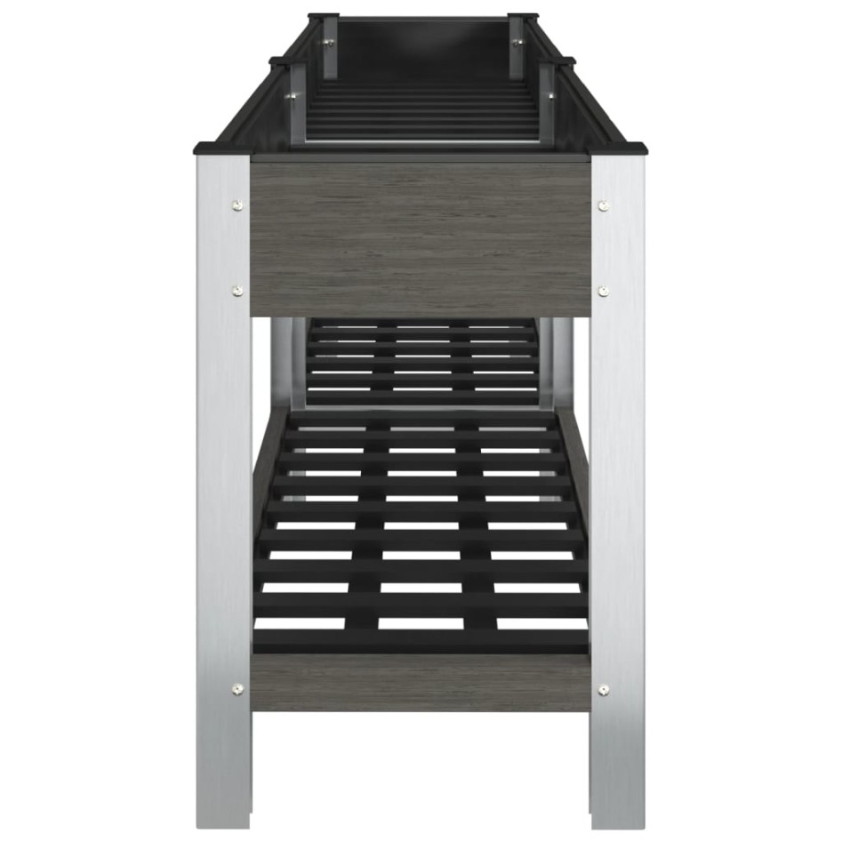 Arriate de jardín con estante WPC gris 200x50x75