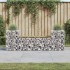Banco jardín con gaviones madera pino impregnada 183x41x60,5
