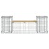 Banco jardín con gaviones madera pino impregnada 183x41x60,5
