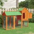Gallinero madera maciza de pino marrón 193x65x117