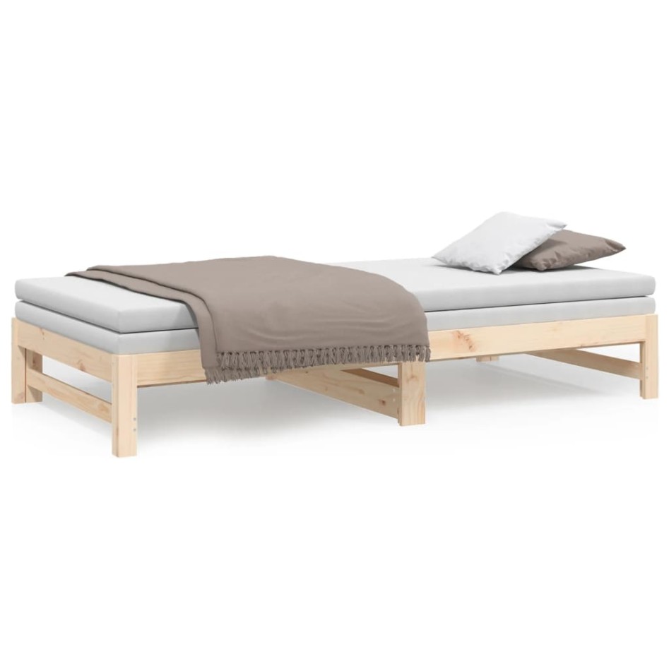 Sofá cama extraíble madera maciza de pino 2x(100x200)