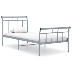 Estructura de cama de metal gris 90x200