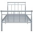 Estructura de cama de metal gris 90x200
