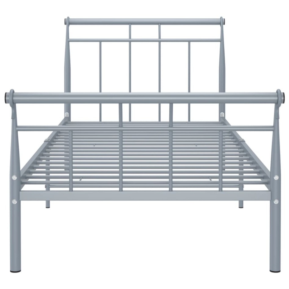 Estructura de cama de metal gris 90x200
