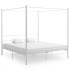 Estructura de cama con dosel metal blanco 200x200